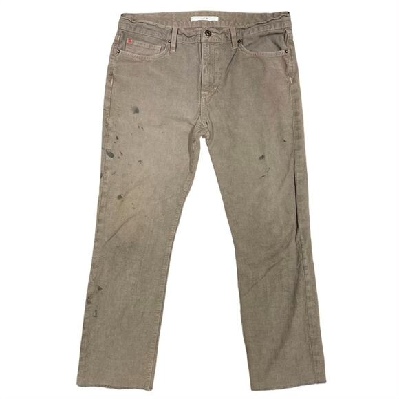 JOE’S JEANS Brixton Straight & Narrow Paint-Splattered Raw Hem Jeans Bark W33 - Picture 1 of 10